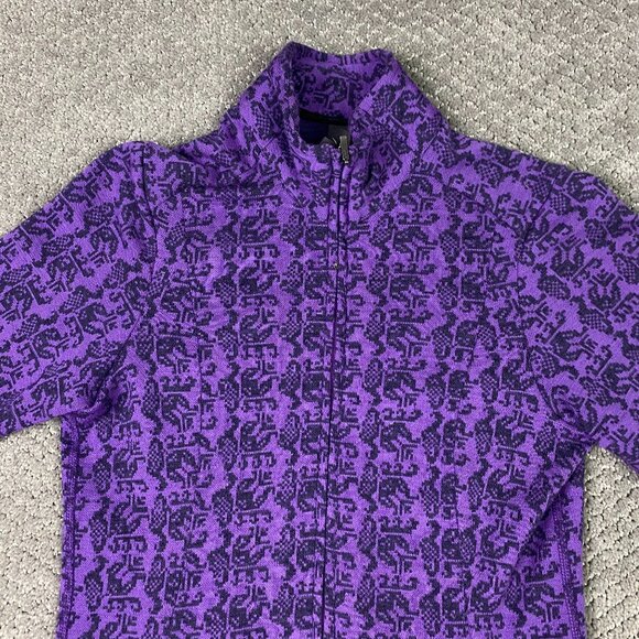 Ibex Full Zip Sweater Jacket Women's XS Purple Zque Merino Wool Mock Neck - Picture 2 of 15
